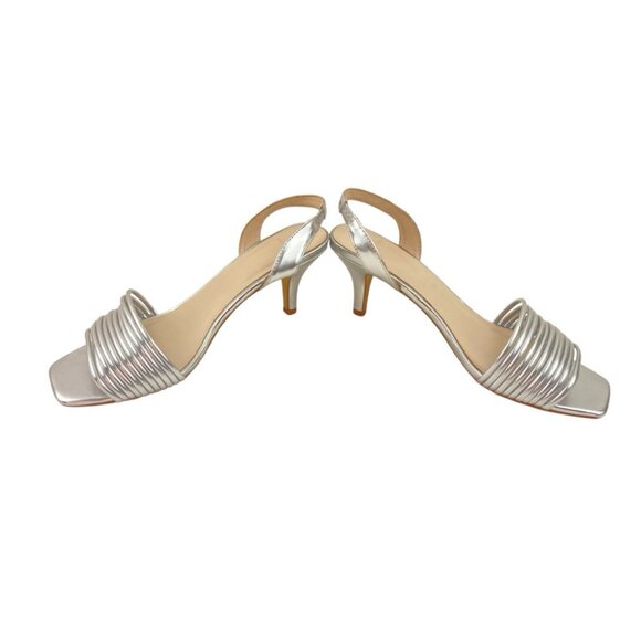 Elegant Silver Heeled Sandals - Picture 10 of 13